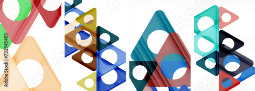Abstract background set featuring captivating triangles. Harmonious blend of geometry and style, these designs bring modern flair