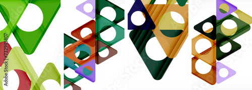 Abstract background set, showcasing a dynamic interplay of triangles. Fusion of modern design and geometric allure