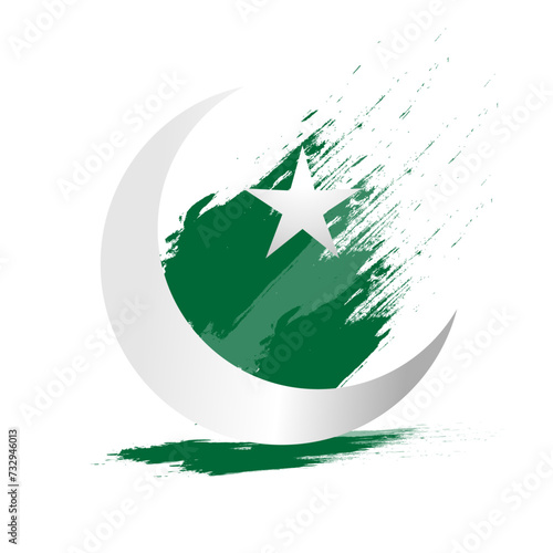 Pakistan flage symbol chand tara vector png 