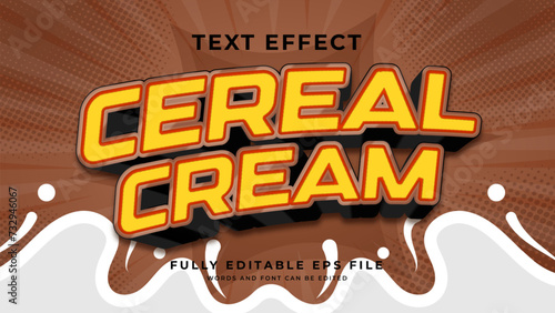 Cereal Cream 3d Style Editable Text Effects
