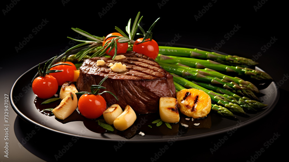 Savor the Flavor: Photograph of a Succulent Beef Steak with Vibrant Vegetables, Tempting Viewers with Culinary Excellence Savor the Flavor: Photograph of a Succulent Beef Steak with Vibrant Vegetables, Tempting Viewers with Culinary Excellence