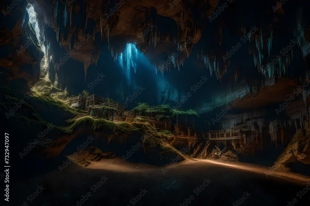 cave in the night