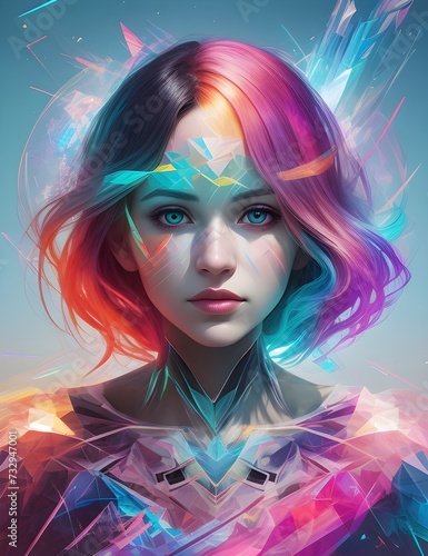 double exposure portrait of a beautiful woman