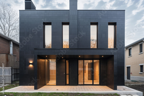 Facade of a luxury and modern new house