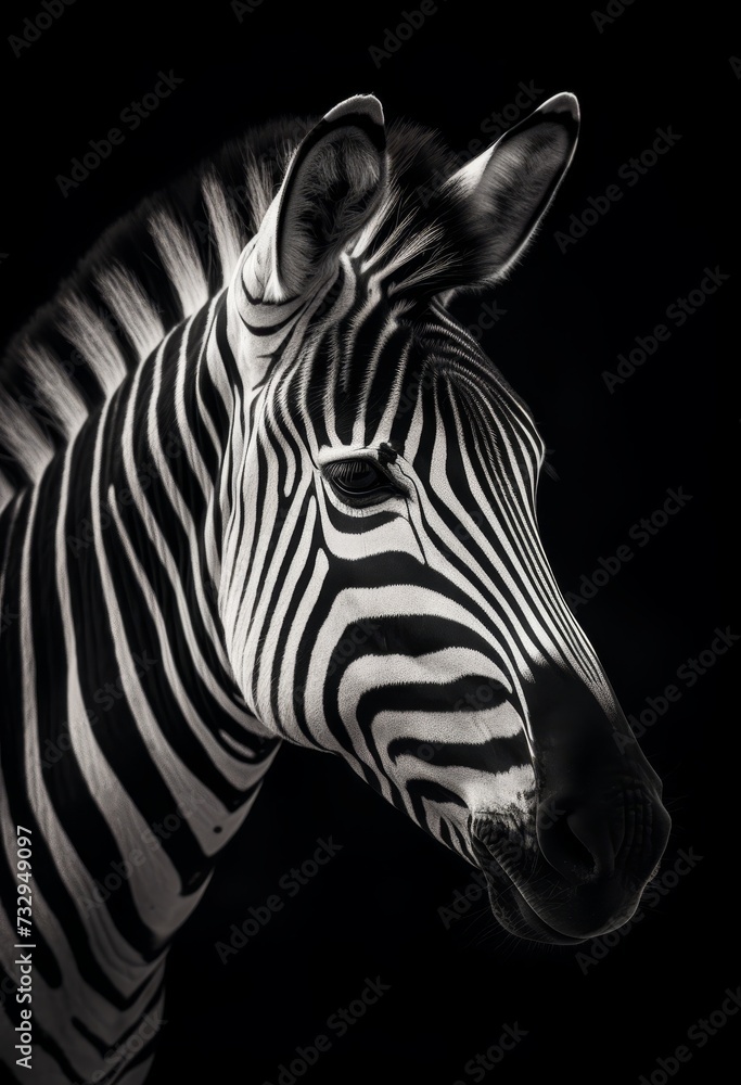 Fototapeta premium Beautiful Black And White Zebra Face