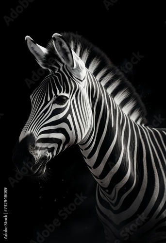 Beautiful Black And White Zebra Face © Riz