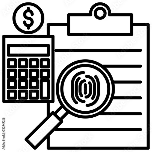 icon accounting outline black