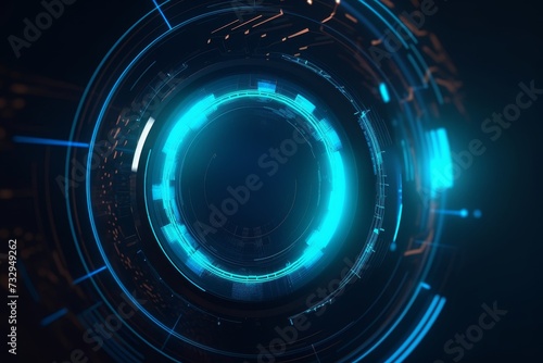 Abstract glowing digital circle wallpaper. Internet and innovation concept