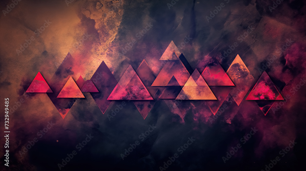visual display of triangles, arranging triangular patterns in various orientations and sizes, geometric shape background, Illustration, digital art - obrazy, fototapety, plakaty 