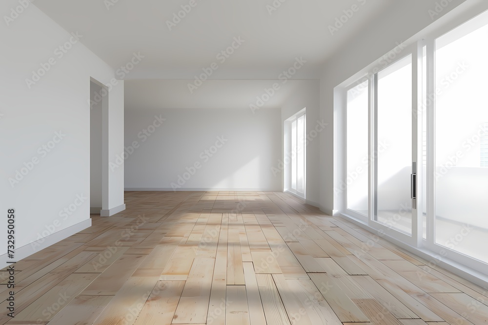Fototapeta premium Empty room interior design mockup - Generative ai