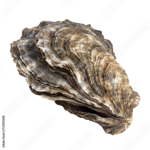 Oyster shell, transparent background, isolated image, generative AI