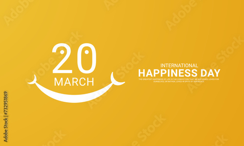 World Happiness Day. international day of happiness creative Design for social media post.