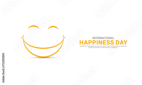 World Happiness Day. international day of happiness creative Design for social media post.