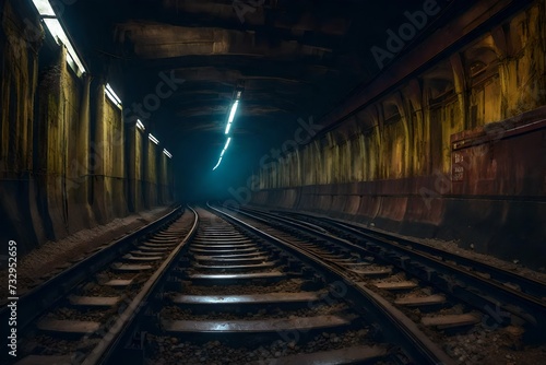 railway tunnel in the night