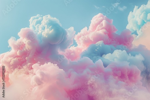 Cotton candy skies, a pastel dreamscape gently cradling the whispers of clouds.