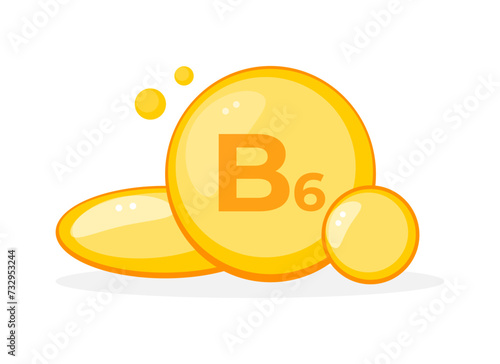 Bright vitamin B6 molecules illustration, highlighting nutritional science and health