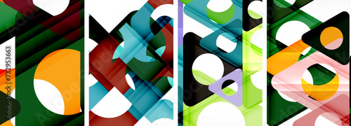 Abstract background set featuring captivating triangles. Harmonious blend of geometry and style, these designs bring modern flair