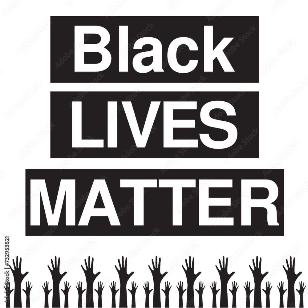 Black lives matter icon on white background, vector illustration.