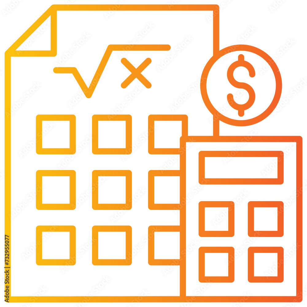 accounting icon garis gradasi