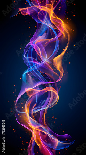 colorful smoke rising on a glowing background