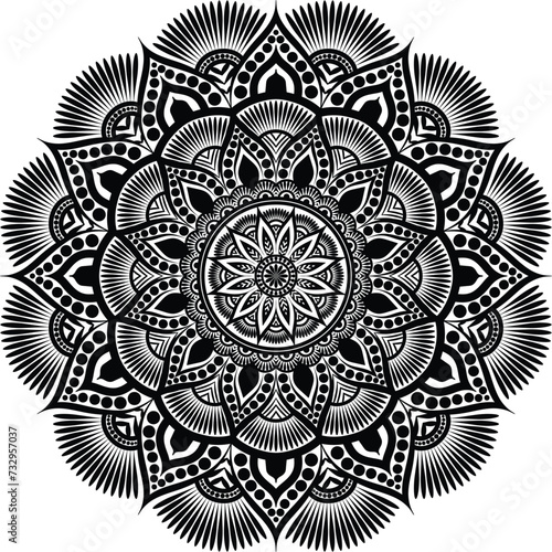 Beautiful floral pattern mandala art isolated on a white background  decoration element for meditation poster  yoga  banner  henna  invitation  cover page  design element mandala art  vector art
