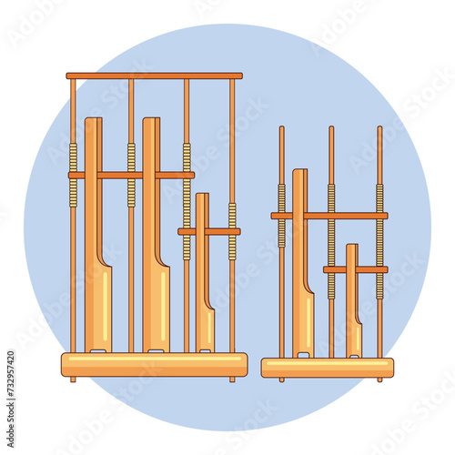 hand drawn angklung musical instrument photo