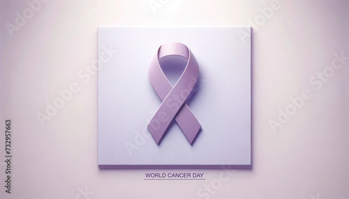 World Cancer Day Awareness background Purple Ribbon to promote cancer awareness