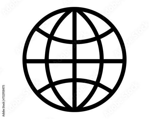 Network globe icon, internet address logo