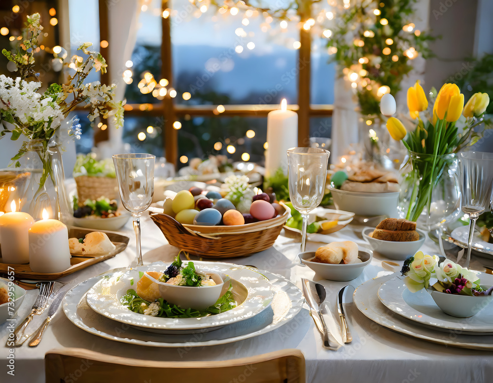 Fototapeta premium easter table setting