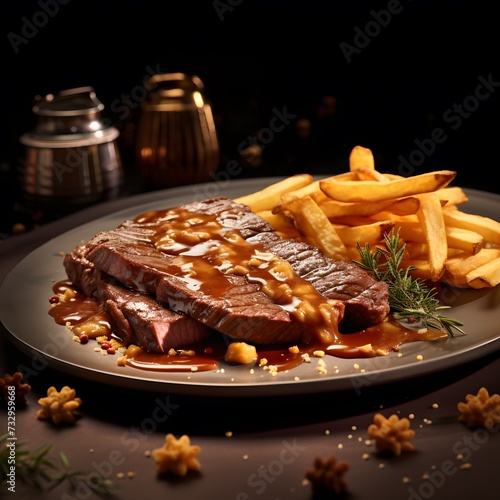 American steak served at a bar