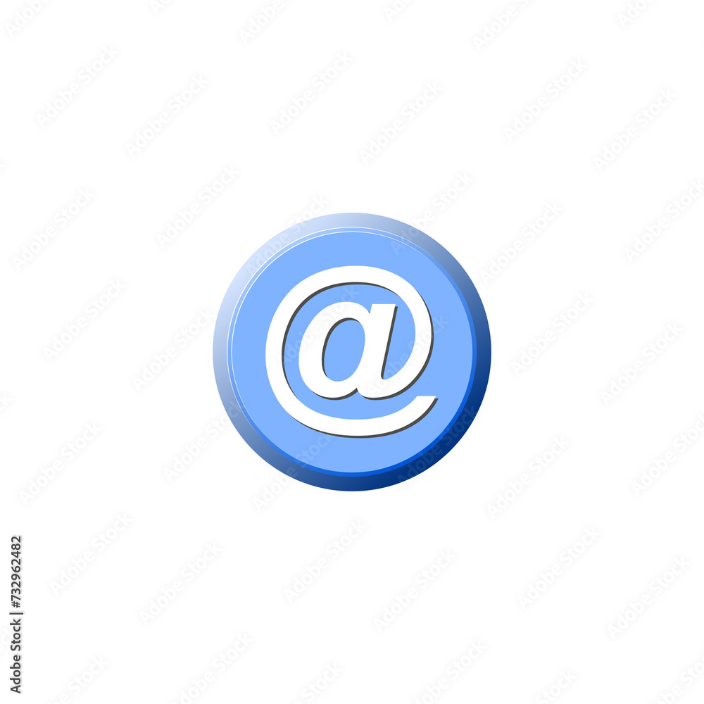 Email symbol on business letters concept isolated on white Email symbol on business letters concept isolated on white