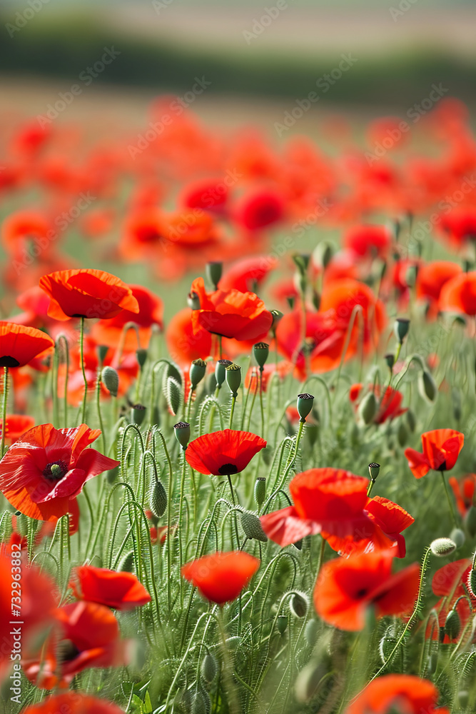 Fototapeta premium A field of poppies