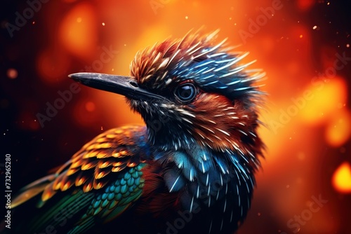 beautiful birds with blurred natural background with generative ai