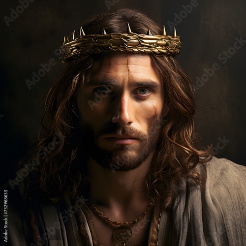 Jesus Christ wearing a crown of thorns