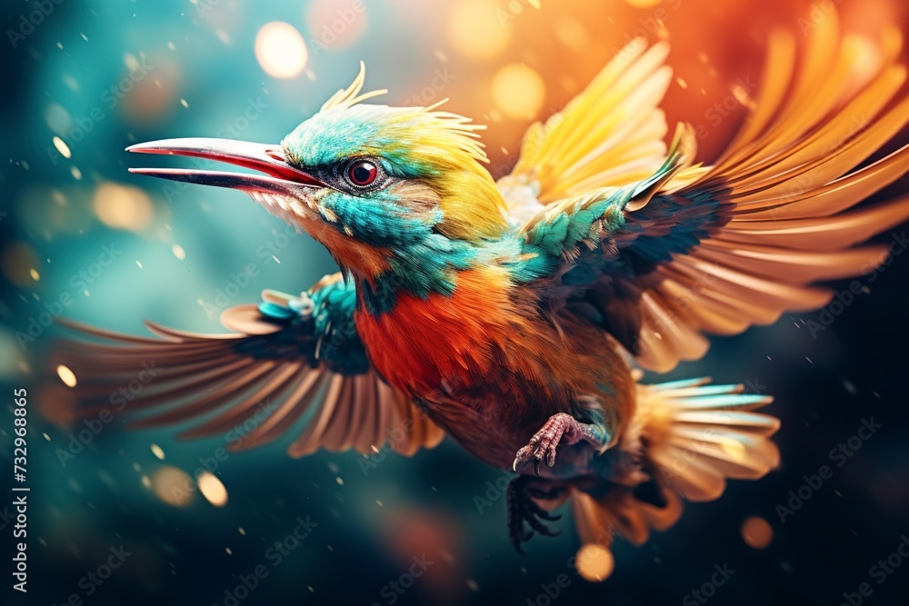 Obraz premium beautiful birds with blurred natural background with generative ai