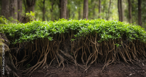 An intricate network of tree roots, revealing the beautiful and complex structure of nature's underground ecosystem.