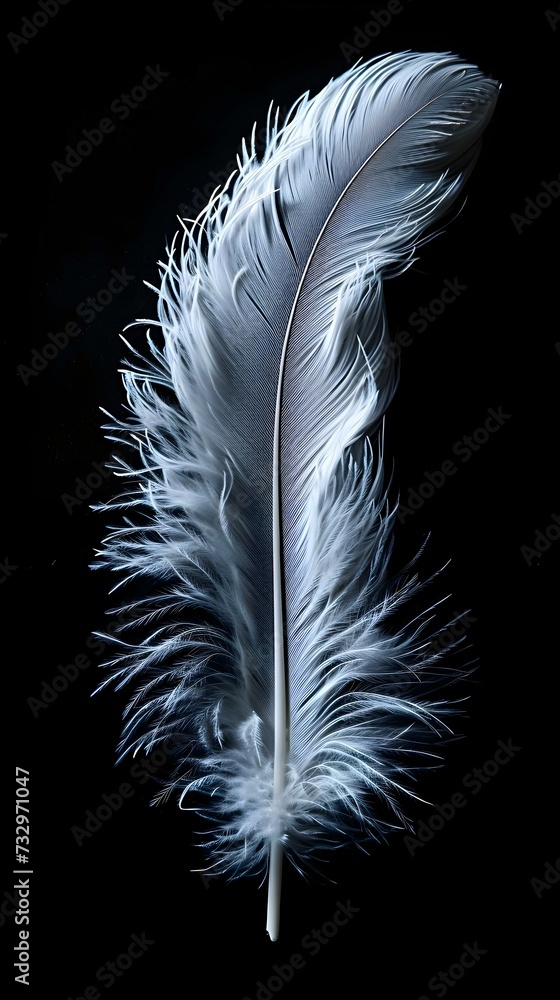 Obraz premium a white feather on a black background