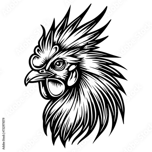 chicken rooster head mascot logo vector