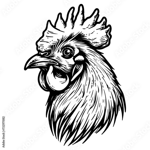 chicken rooster head mascot logo vector