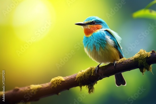 beautiful birds with blurred natural background with generative ai