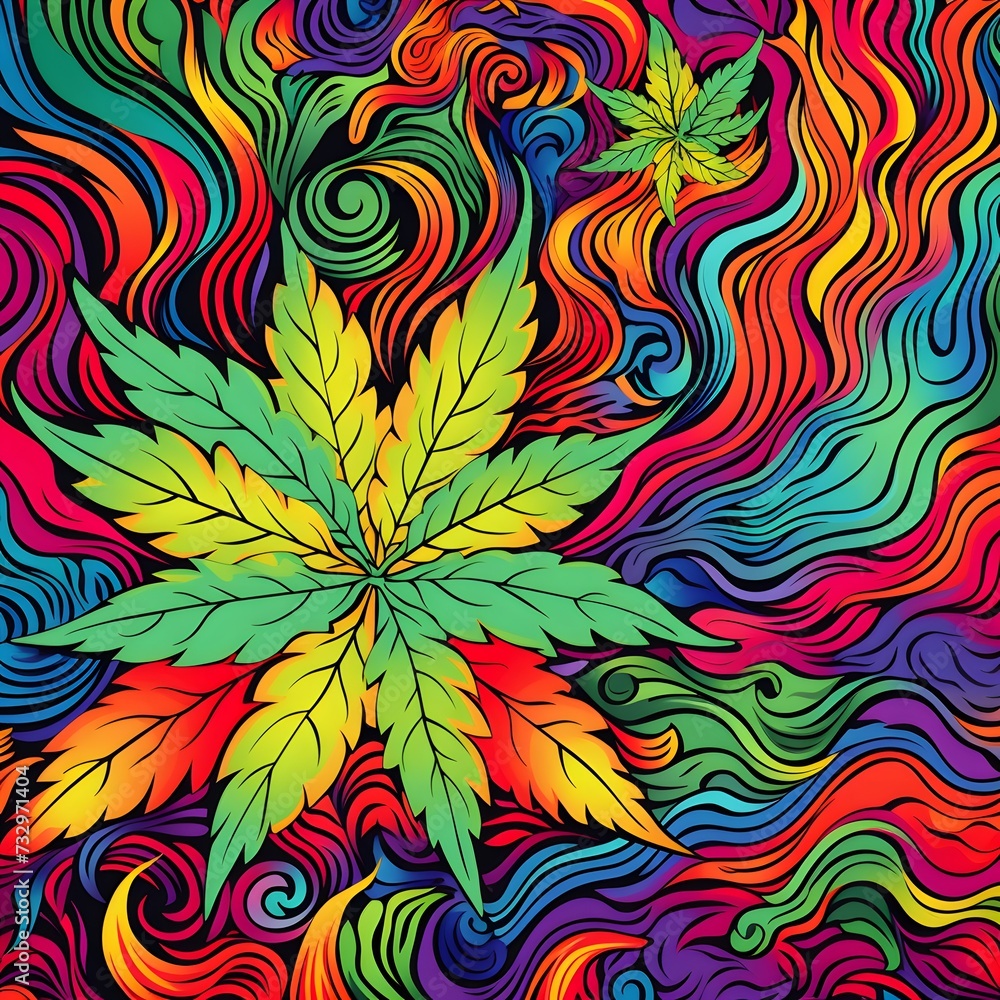medicinal marijuana in a 1970s style