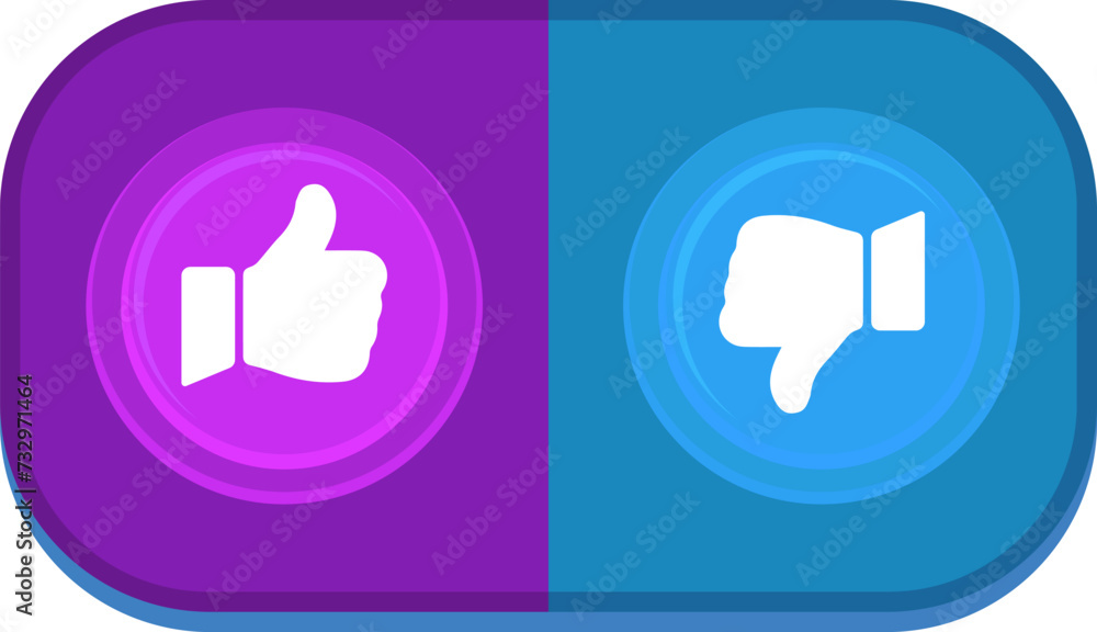 illustration of digital icons, like and dislike buttons on social media illustration of digital icons, like and dislike buttons on social media