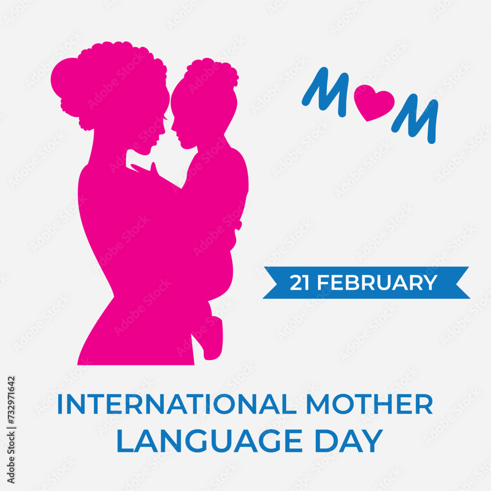 International Mother Language Day creative design for poster, banner vector Flyer, illustration, 3D International Mother Language Day creative design for poster, banner vector Flyer, illustration, 3D