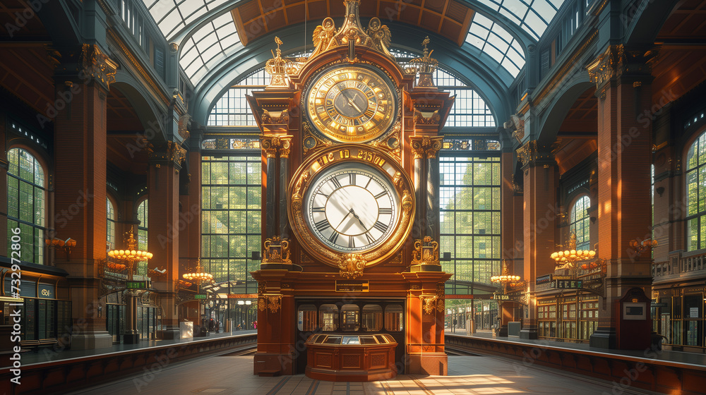 Clock in railway station.