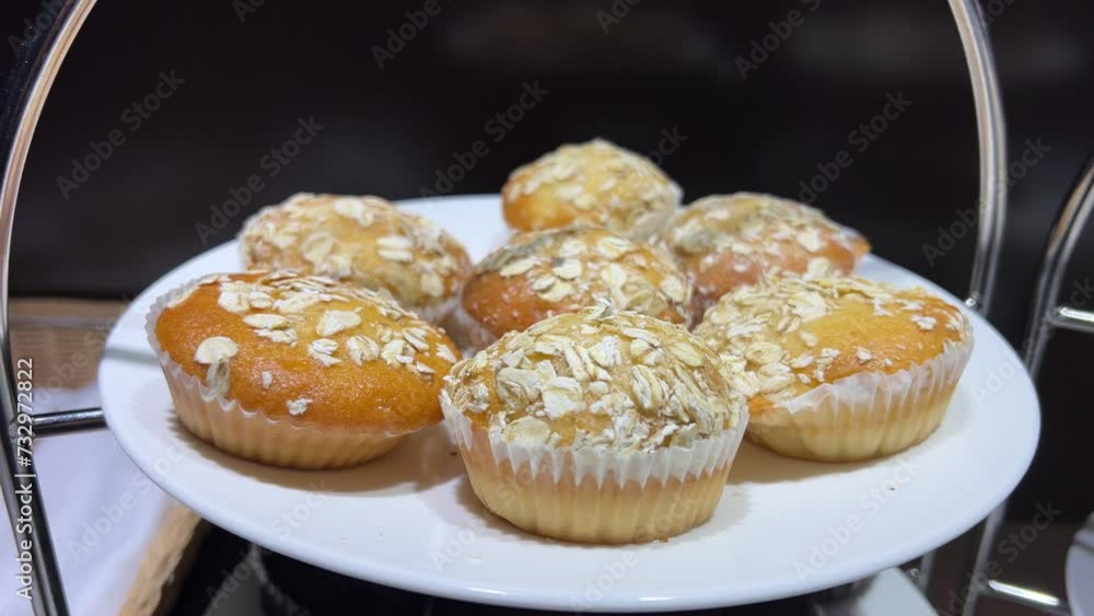 Oatmeal muffin natural healthy dietary food for the stomach cleansing the intestines tasty and appetizing to eat. at same time healthy Oatmeal muffin natural healthy dietary food for the stomach cleansing the intestines tasty and appetizing to eat. at same time healthy