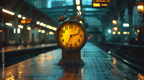 Clock in railway station.