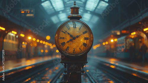 Clock in railway station.