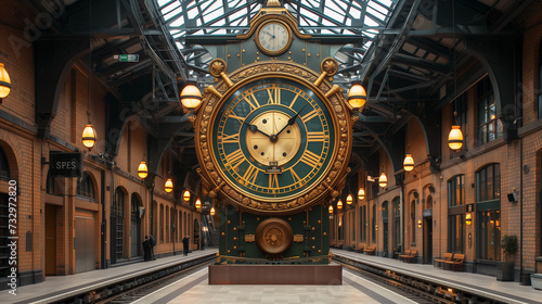 Clock in railway station.