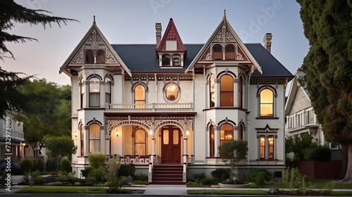 A modernized Victorian-style home with a blend of classic architecture and modern interior design