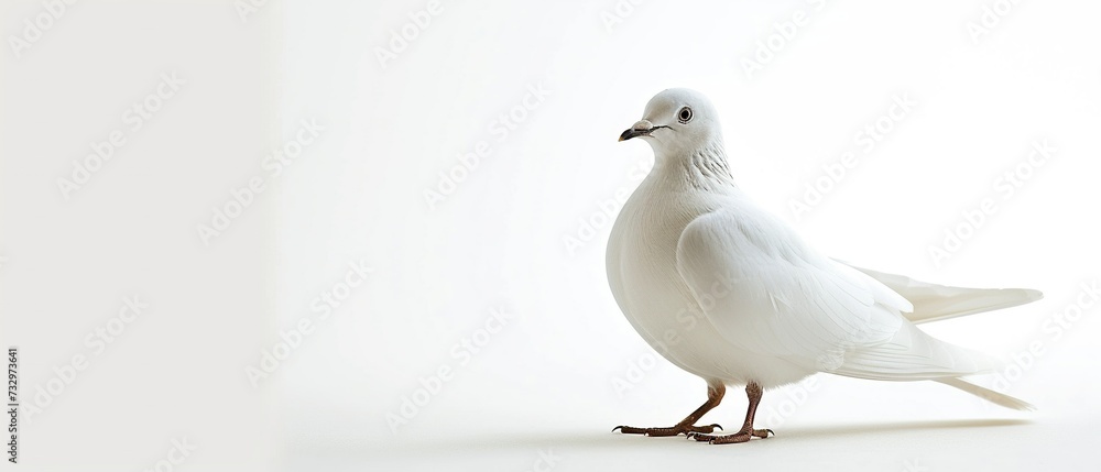 Obraz premium white dove isolated on white background